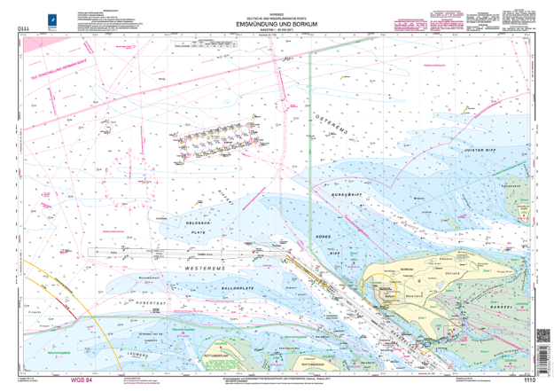 Duitse kaart 1110 - Emsmündung und Borkum